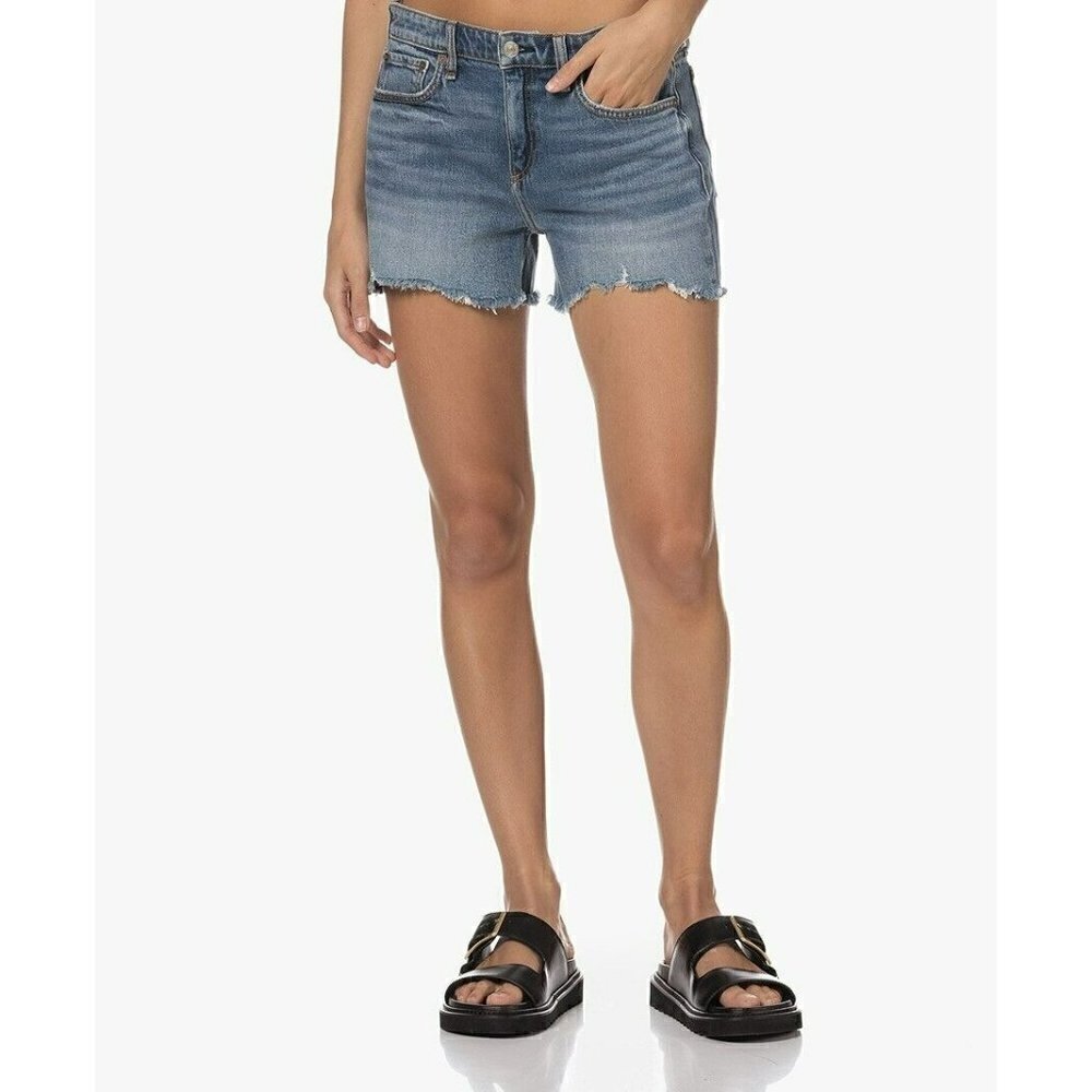 Rag & Bone Size 25 Dre Low-Rise Denim Shorts Distressed Cut Offs